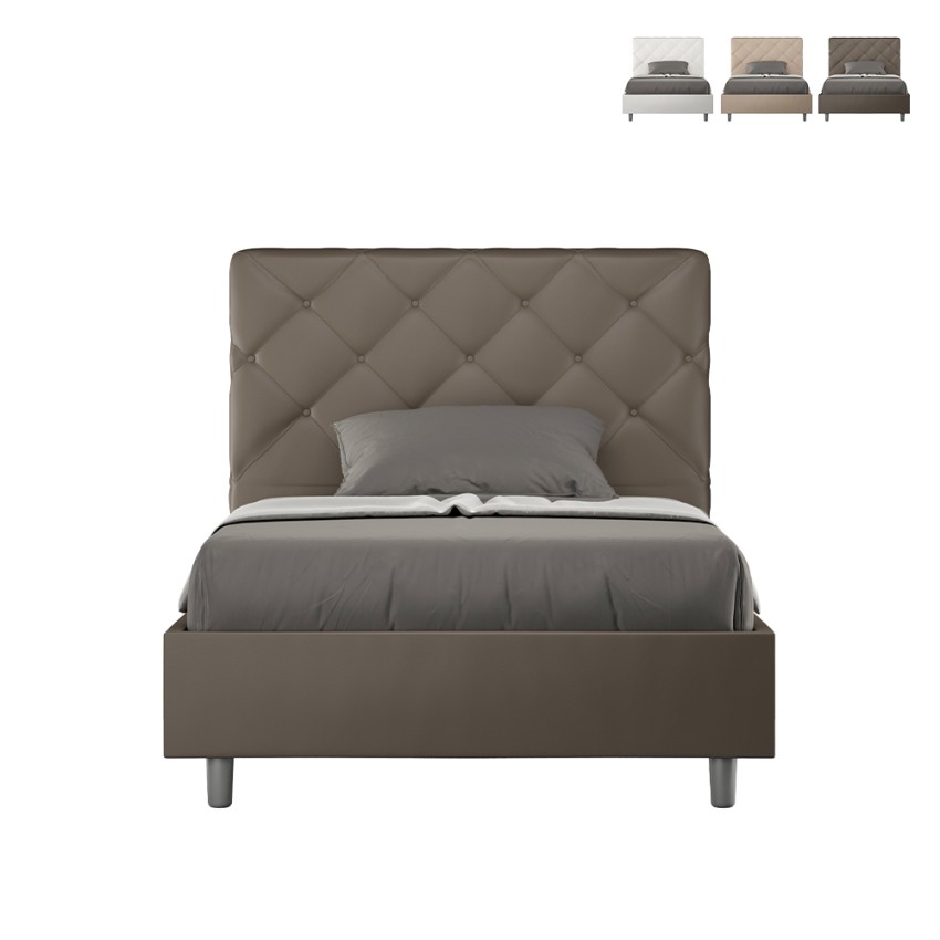 Lit double rembourré 140x200 avec rangement moderne Priya F Prix