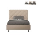 Lit double rembourré 140x200 avec rangement moderne Priya F Promotion