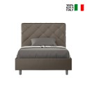 Lit double rembourré 140x200 avec rangement moderne Priya F 