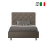 Lit double rembourré 140x200 avec rangement moderne Priya F 