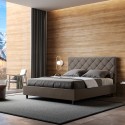 Lit double avec rangement 170x190 moderne rembourré Priya M2 Réductions