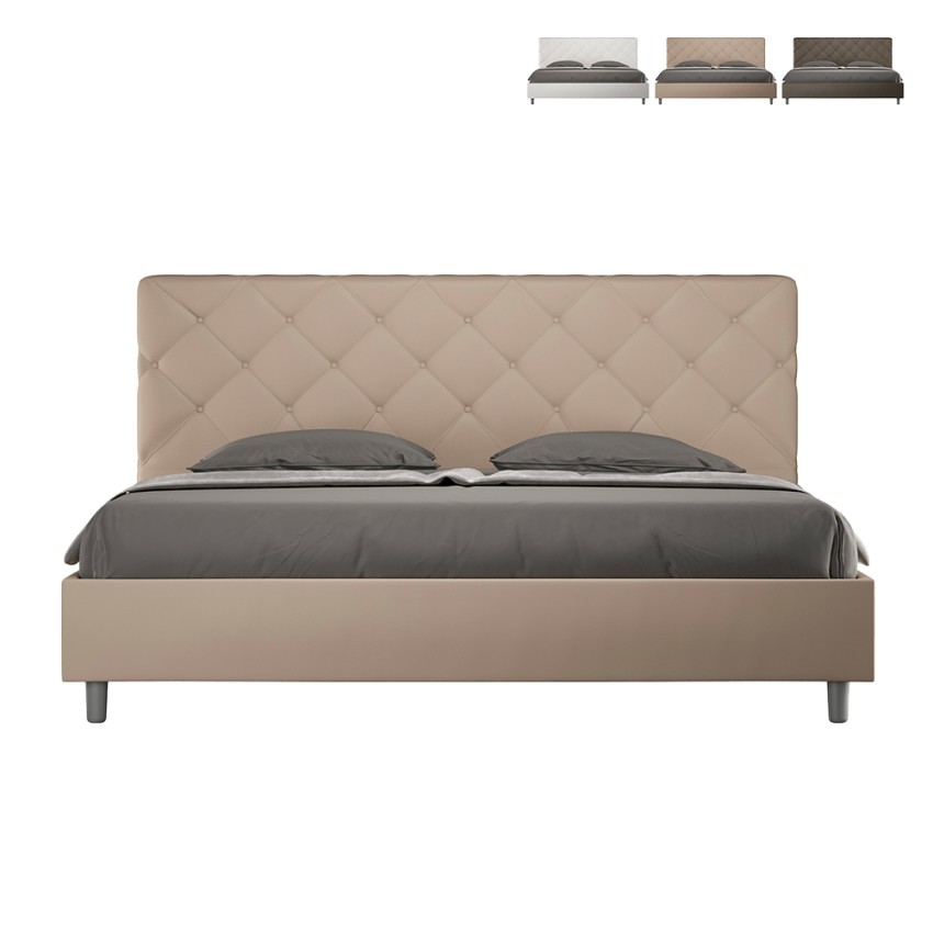 King size bed 180x200 met opbergruimte, gestoffeerd Priya K Afmetingen