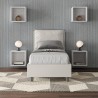Lit simple avec coffre 80x190 coussin tête de lit rembourré Antea S Choix