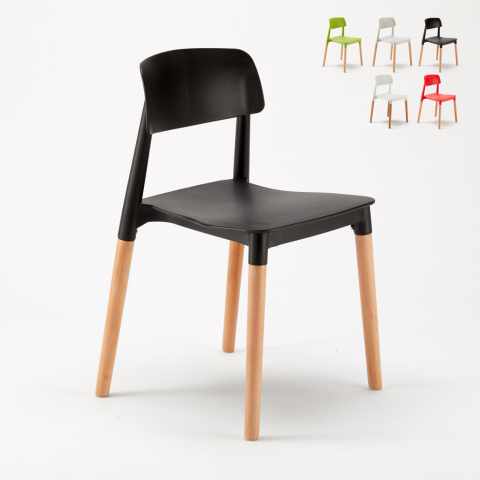 Keuken en cafè stoelen in Polypropyleen Hout Design Belloch Barcellona Aanbieding