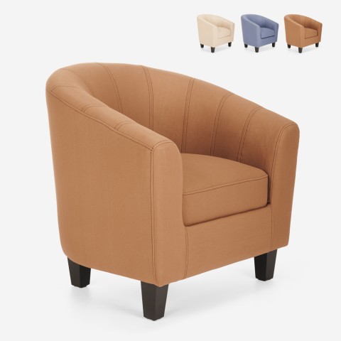 Design fauteuil in imitatieleer woonkamer kantoor Seashell Soft