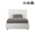 Fraai tweepersoonsbed 140x200 met opbergruimte en bekleding Mika F Aanbieding
