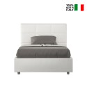 Fraai tweepersoonsbed 140x200 met opbergruimte en bekleding Mika F Aanbod