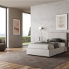 Fraai tweepersoonsbed 140x200 met opbergruimte en bekleding Mika F Kortingen