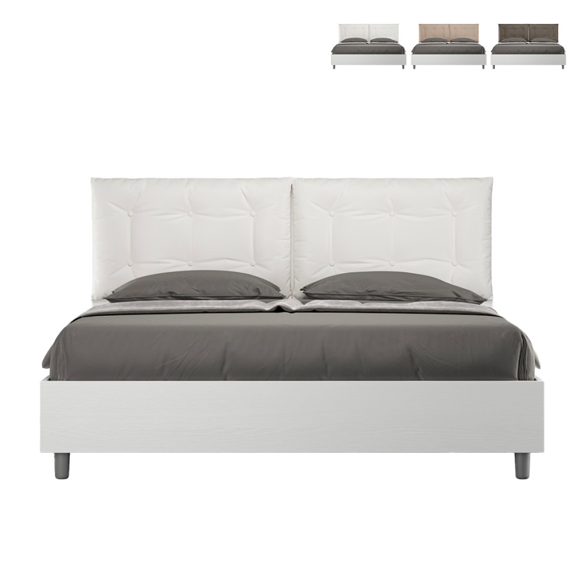 Tweepersoonsbed met opbergruimte 160x190cm hout kussens Egos Annalisa Afmetingen Tweepersoonsbed met opbergruimte 160x190cm hout kussens Egos Annalisa Afmetingen