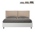 Houten tweepersoonsbed met opbergruimte 160x190cm kussens Egos Antea Aanbieding