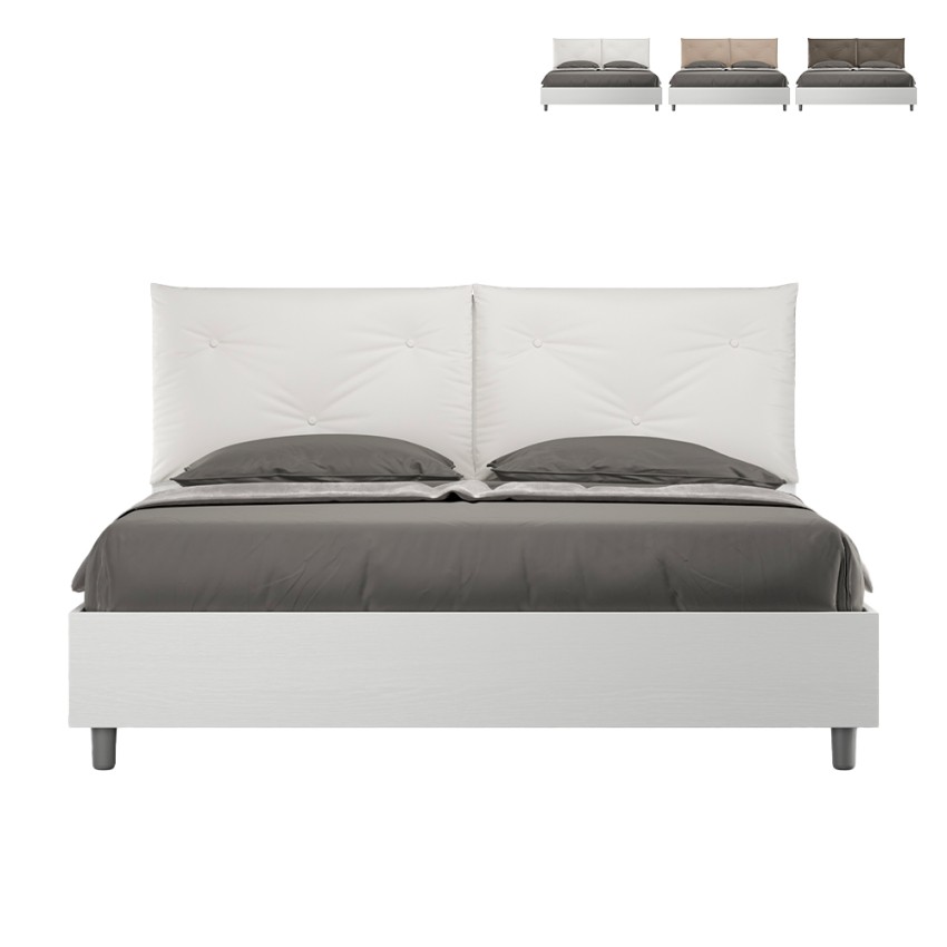 Lit double avec rangement 160x190cm coussins bois Egos Appia Promotion Lit double avec rangement 160x190cm coussins bois Egos Appia Promotion