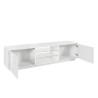 Moderne witte TV-meubel Dover 180cm voor woonkamer Kortingen