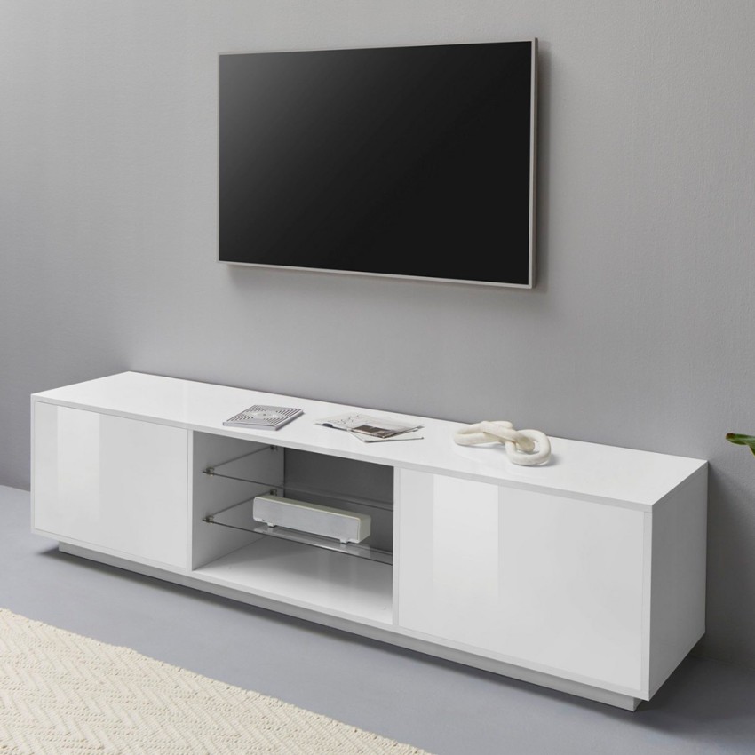 Moderne witte TV-meubel Dover 180cm voor woonkamer Aanbieding Moderne witte TV-meubel Dover 180cm voor woonkamer Aanbieding