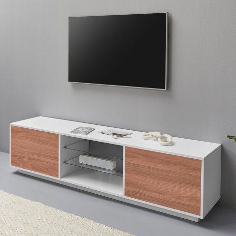TV-meubel 180cm woonkamer design wit Dover Wood Aanbieding
