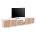 Meuble TV de salon design moderne en bois blanc 220cm salon Aston Wood Offre