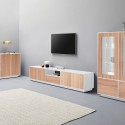 Meuble TV de salon design moderne en bois blanc 220cm salon Aston Wood Catalogue