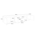 Meuble TV de salon design moderne en bois blanc 220cm salon Aston Wood Choix