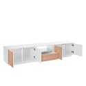 Meuble TV de salon design moderne en bois blanc 220cm salon Aston Wood Réductions