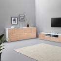 Opbergkast woonkamer 200cm keukenontwerp wit hout Lopar Wood Catalogus
