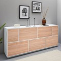 Opbergkast woonkamer 200cm keukenontwerp wit hout Lopar Wood Aanbieding