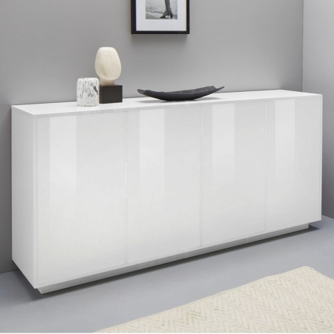Buffet salon cuisine 180cm design moderne blanc Ceila Promotion