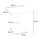 Table carrée 60x60 cm Base Argent E Top Noir Avec 2 Chaises Colorées Ice Pistachio 
