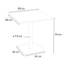 Vierkante tafel 60x60 cm stalen onderstel en zwart blad met 2 gekleurde stoelen Ice Pistachio 