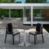 Table carrée noire 70x70 avec 2 chaises colorées Ice RUM RAISIN Dimensions