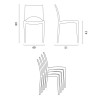 Table carrée 70x70 blanche avec 2 chaises colorées Paris Meringue 
