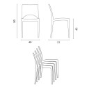 Vierkante tafel 70x70 cm met 2 gekleurde stoelen Paris Kiwi 