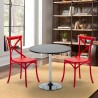 Ronde salontafel zwart 70x70 cm en 2 gekleurde stoelen Vintage Cosmopolitan Catalogus