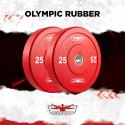 2 x 25 kg Olympische kunststof en stalen schijven 50 mm Hanzo Korting