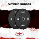 2 x 5 kg Olympische kunststof en staal halterschijven 50 mm Hanzo Korting