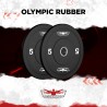2 x 5 kg Olympische kunststof en staal halterschijven 50 mm Hanzo Korting