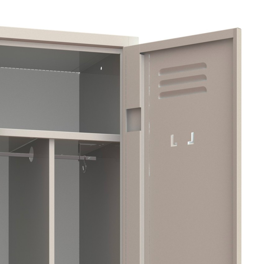 Armoire vestiaire en métal 2 portes avec serrure 2 places monobloc Armet