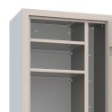 Porte d'armoire à balais métallique polyvalente 4 étagères serrure Mopp Remises