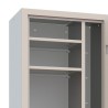 Armoire de rangement balais en métal multi-usage avec 4 étagères et serrure Mopp Remises