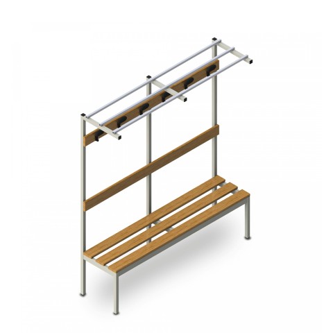 Kleedkamerbank 150x39x184cm met ophanghaken Upper M Aanbieding