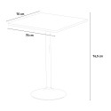 Vierkante salontafel wit 70x70 cm met stalen onderstel en 2 transparante stoelen Dune Titanium Prijs