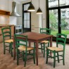 Ensemble de 4 chaises et d'une table carrée intérieur cuisine et bar en bois Rusty Modèle