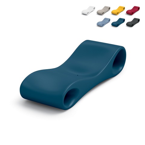 Chaise longue d'extérieur au design moderne en polyéthylène Slice