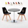 Table Ronde Noire 70x70cm 2 Chaises Colorées Intérieur Bar Café Nordica Cosmopolitan Catalogue