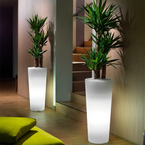 Grand vase rond lumineux RGB LED cache-pot de terrasse de jardin Genesis