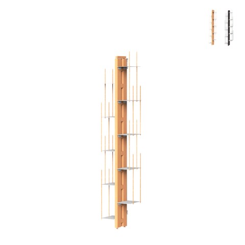 Verticale houten wandkast h150cm 10 planken Zia Veronica WMH Aanbieding