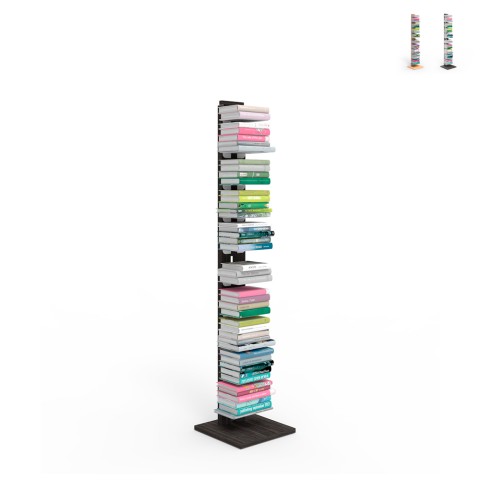 Bibliothèque colonne verticale h150cm bois 10 étagères Zia Ortensia MH Promotion