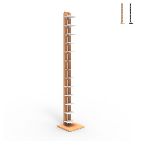 Bibliothèque colonne verticale en bois h195cm 13 étagères Zia Ortensia H