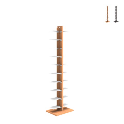 Bibliothèque colonne verticale gain de place h150cm 20 étagères Zia Bice MH