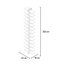 Bibliothèque murale double face en bois, 195 cm de hauteur, 26 étagères Zia Bice WH 