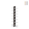 Vrijhangende dubbelzijdige houten boekenkast h105cm met 14 planken Zia Bice SF Aanbieding