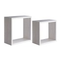 Set van 2 zwevende kubusplanken wandrek modern design Q-Bis Aanbieding